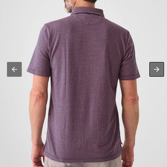 Faherty Men’s Movement Short Sleeve Polo in Spring Storm Stripe Size XL - Picture 3 of 14